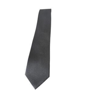 Bocara hand made silk tie 60 inches by 4 inches black silver and white